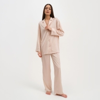 Пижама женская (рубашка и брюки) KAFTAN "Треугольники" цвет молочный, размер 44-46 Пижама женская (рубашка и брюки) KAFTAN "Треугольники" цвет молочный, размер 44-46