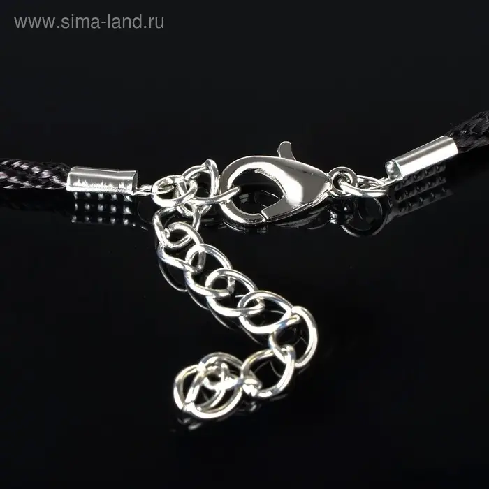 Шнурок нейлоновый d=2 мм, канатное плетение, 45 см, цвет чёрный