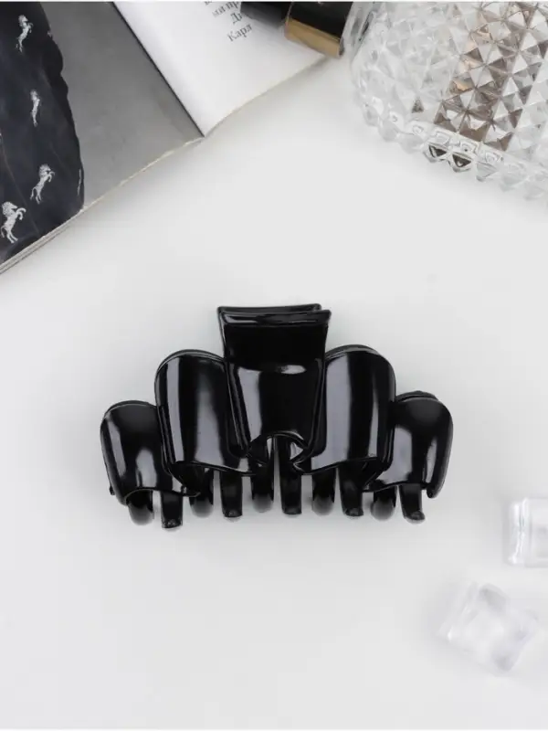 Крабик для волос &laquo;Чёрный&raquo;, пирамида, 8 см, чёрный