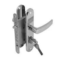 Замок врезной LOCKLAND RD005, с ручкой, B/S 55 мм, 4 ключа, цвет хром