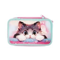 Пенал 3 секции, 125 х 205 х 55 мм, Calligrata 30П26/3 "Кот Корея", ламинированный картон