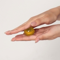 Массажер пластик универс Шарик с 2 кольцами жёлтый пакет ОТ