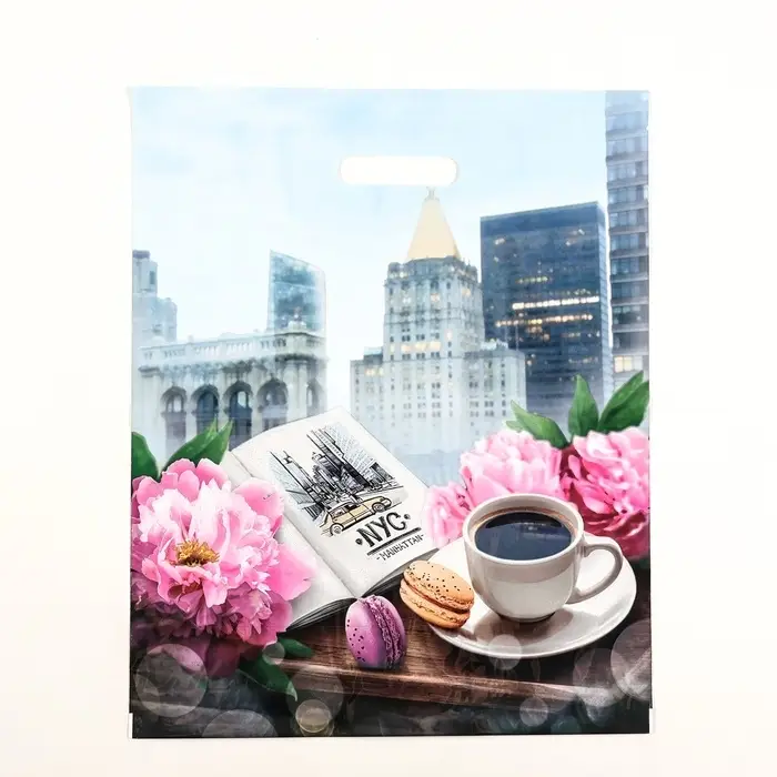 Пакет &laquo;Манхэттен&raquo;, полиэтиленовый с вырубной ручкой, 37&times;47 см, 60 мкм