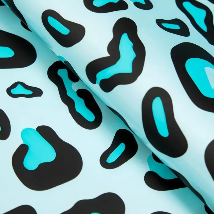 Пленка матовая, двусторонняя, &laquo;Леопард&raquo;, голубая, 0.57&times;0.57 м