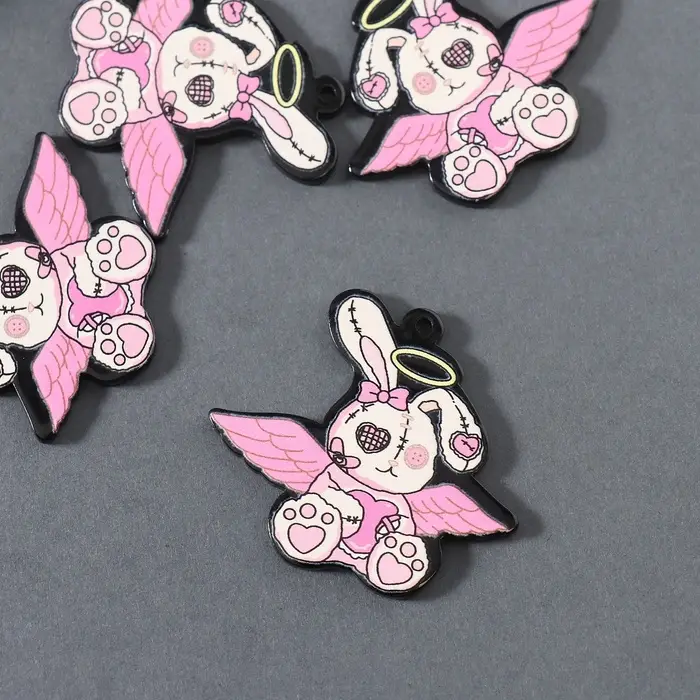 Декор для творчества акрил двусторонний "Зомби-зайка" 3,6х4,2х0,2 см