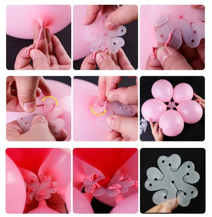 Фиксатор для шаров Цветок, 6,5 см, Прозрачный, набор 10 шт. Фиксатор для шаров Цветок, 6,5 см, Прозрачный, набор 10 шт.