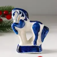 Сувенир "Конь  Щеголь", 9х5 см, гжель