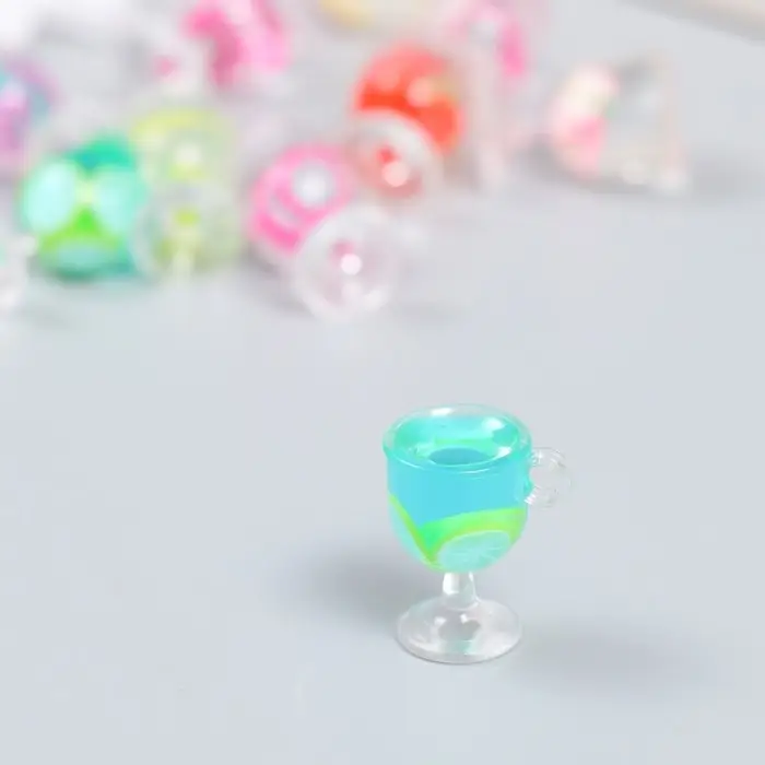 Декор для творчества пластик "Лимонад в бокале" МИКС 2х1,5х1,1 см