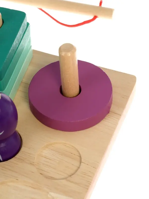 Детская деревянная пирамидка сортер с удочкой