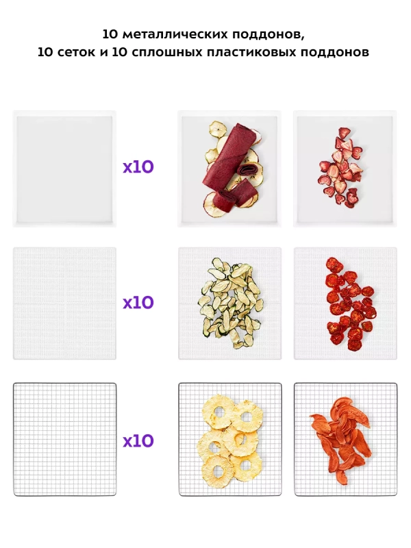 Сушилка для овощей и фруктов КТ-1965 - 900 Вт