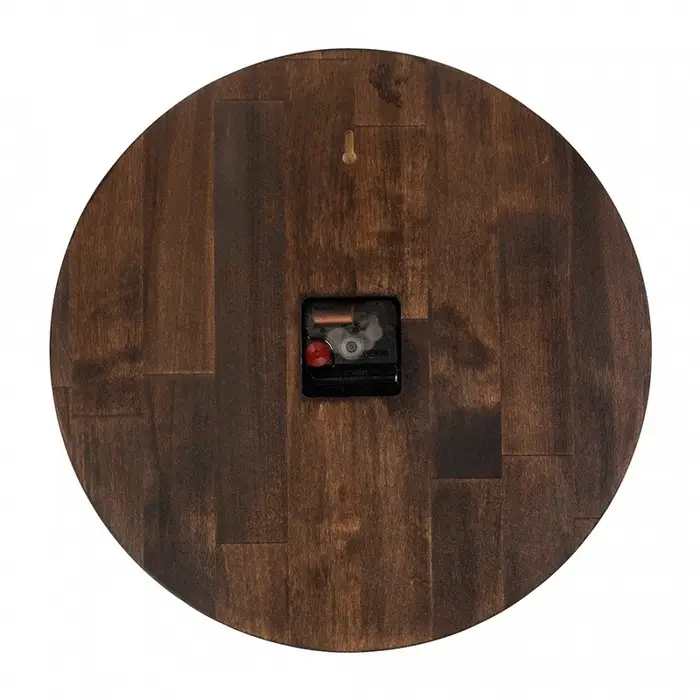 Часы настенные, интерьерные, бесшумные, d-35 см, дерево, открытые, темный циферблат