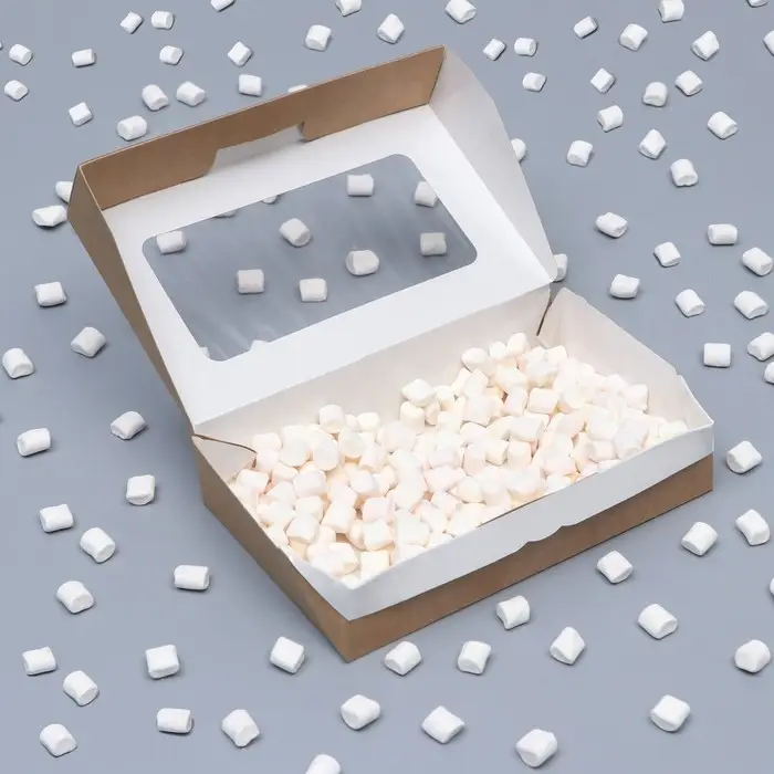 Контейнер навынос, с окном, крафт, МИКС, 20&times;12&times;4 см