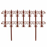 Ограждение декоративное, 25 &times; 180 см, 5 секций, пластик, терракотовое, &laquo;Классика&raquo;