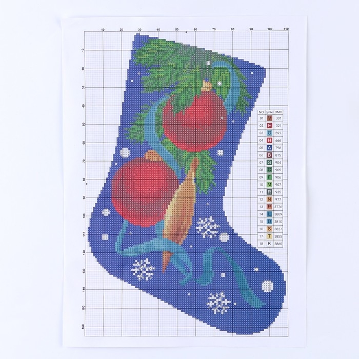 Вышивка крестиком на Новый год. Набор для вышивания носка &laquo;Дракон с шаром&raquo;