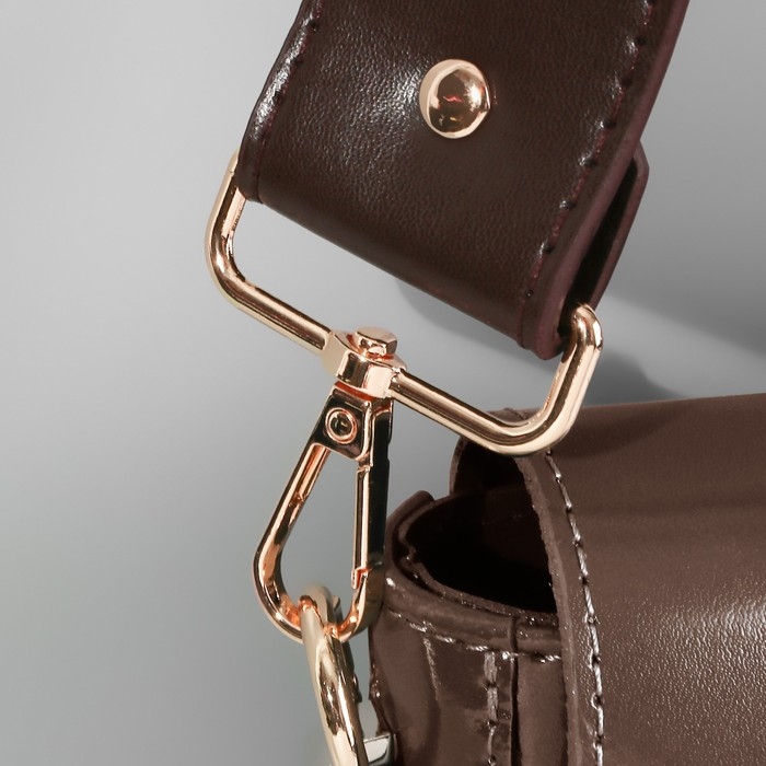 Ручка для сумки, с карабинами, 100 &plusmn; 1 см &times; 4 см, цвет коричневый