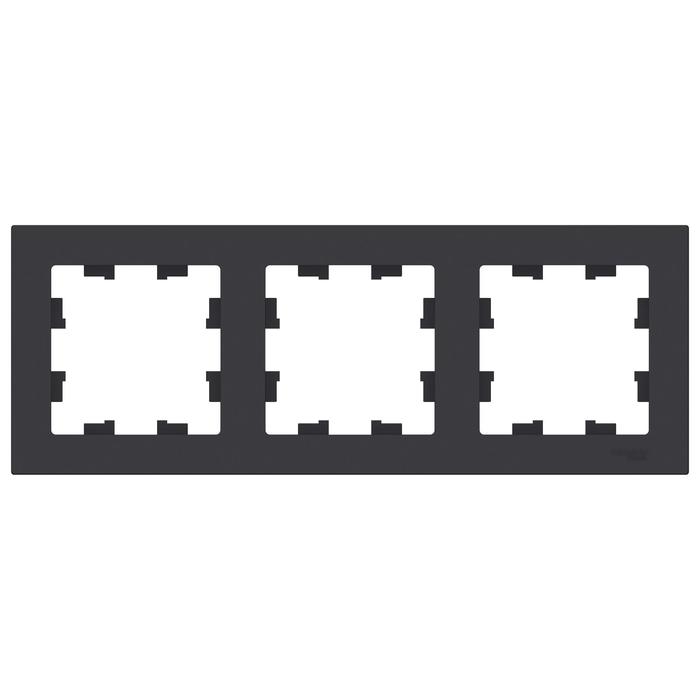 Рамка SE AtlasDesign, 3 поста, универсальная, карбон, ATN001003 Рамка SE AtlasDesign, 3 поста, универсальная, карбон, ATN001003