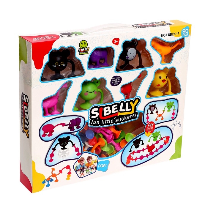 Конструктор &laquo;Забавные присоски&raquo;, 80 деталей