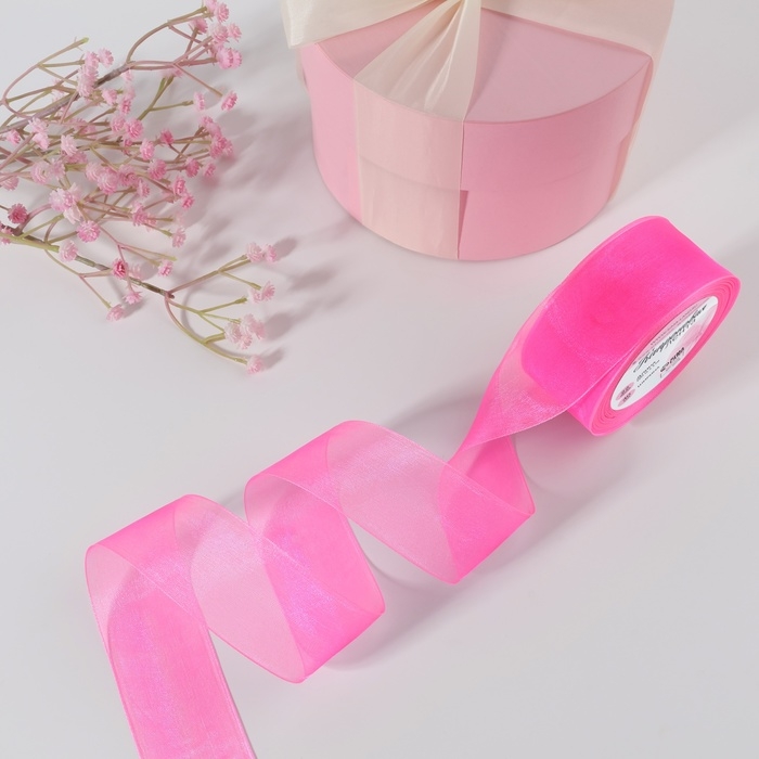 Лента капроновая, 40 мм, 20 &plusmn; 1 м, цвет розовый №05