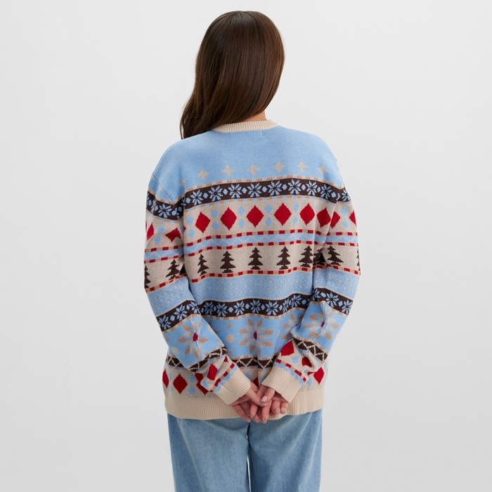 Новый год. Джемпер вязаный KAFTAN Scandinavia размер 50, голубой