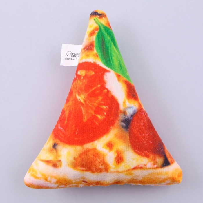 Игрушка для собак с пищалкой &laquo;Пицца&raquo;&lrm; из текстиля, 11,5 х 14 см