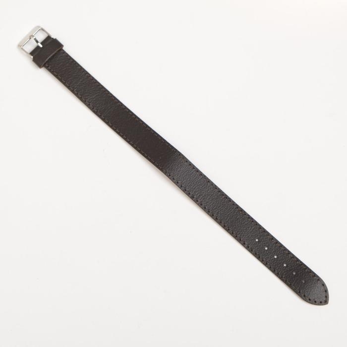 Ремешок для часов, мужской, 18 мм, l-26 см, натуральная кожа, коричневый