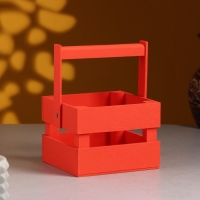 Кашпо деревянное 12&times;11&times;9 см "Однушка Лайт", двухреечное, красный Дарим Красиво