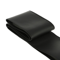 Оплетка на руль сшивная, экокожа, черная, нить, игла, размер L, 38-40 см