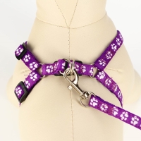 Комплект прошитый "Лапки", поводок 120 х 1 см, ОГ 23-35 см, фиолетовый