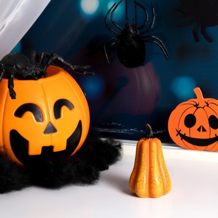 Светодиодная фигура &laquo;Тыква&raquo; 6 &times; 9 &times; 6 см, пластик, батарейки AG13х3 (в комплекте), свечение тёплое белое