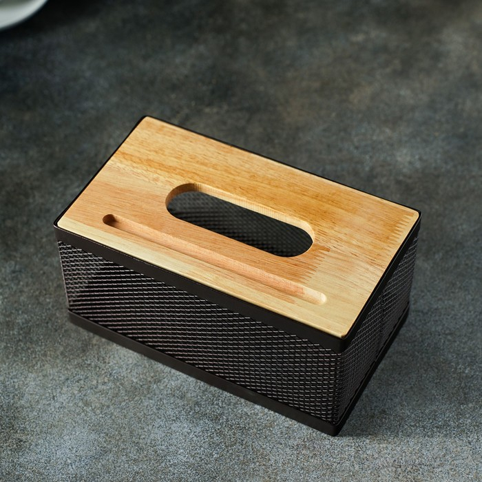 Салфетница &laquo;Эстетика&raquo;, 21&times;12&times;10 см, цвет коричневый