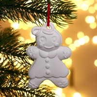 Новый год! Ёлочное украшение под раскраску &laquo;Печенька&raquo; с подвесом, кисть