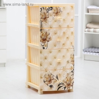 Комод 4-х секционный &laquo;Декор. Барокко&raquo;, цвет слоновая кость