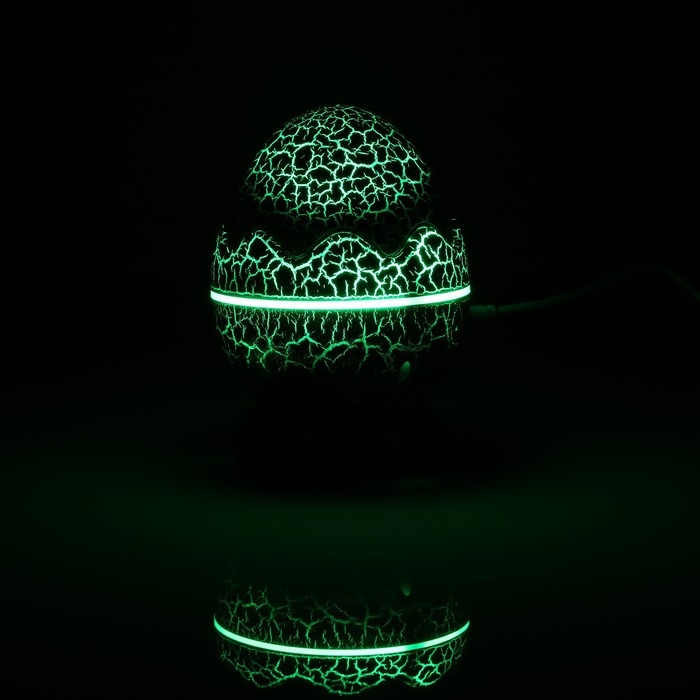 Световой прибор &laquo;Яйцо динозавра&raquo; 10 см, динамик, съёмная полусфера, свечение RGB, пульт ДУ, USB, синий