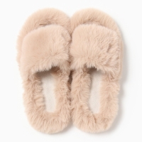 Тапочки женские с открытым носом, размер 40, бежевый