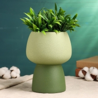 Кашпо - ваза "Мина" зеленое, 14х14х20см