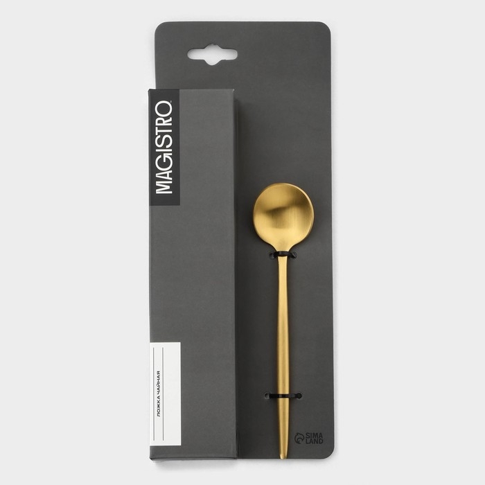 Набор чайных ложек из нержавеющей стали Magistro &laquo;Фолк&raquo;, длина 13 см, 6 шт, цвет золотой
