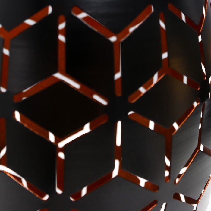 Подсвечник металл на 1 свечу "Геометрия. Цветы" чёрный с золотом 20,5х13,5х13,5 см