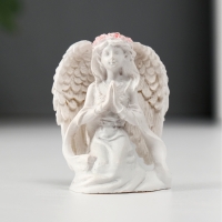 Сувенир полистоун "Ангел-девушка в розовом венке - благословение"  МИКС  3х4х2,5