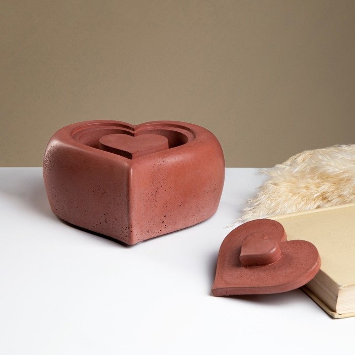 Биокамин настольный "Сердце" 17 х 8 см, топливо и спички в комплекте