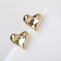Серьги пластик «Сердца» течение, цвет золото Серьги пластик «Сердца» течение, цвет золото