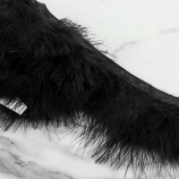 Тесьма с перьями марабу, 8-10 см, 5 &plusmn; 0,5 м, цвет чёрный