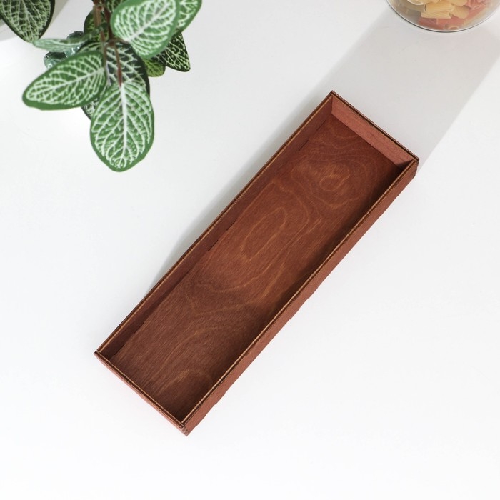 Лоток для подачи столовых приборов Доляна, 25&times;8&times;4 см, цвет мокко