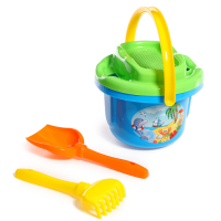 Песочный набор №193: ведро большое, ситечко большое, лопатка, грабельки), цвета МИКС
