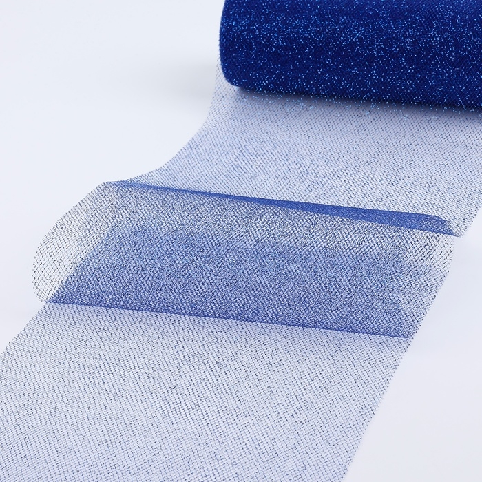 Фатин с глиттером, 15 см, 11 &plusmn; 1 г/кв.м, 9 &plusmn; 0,5 м, цвет синий №09