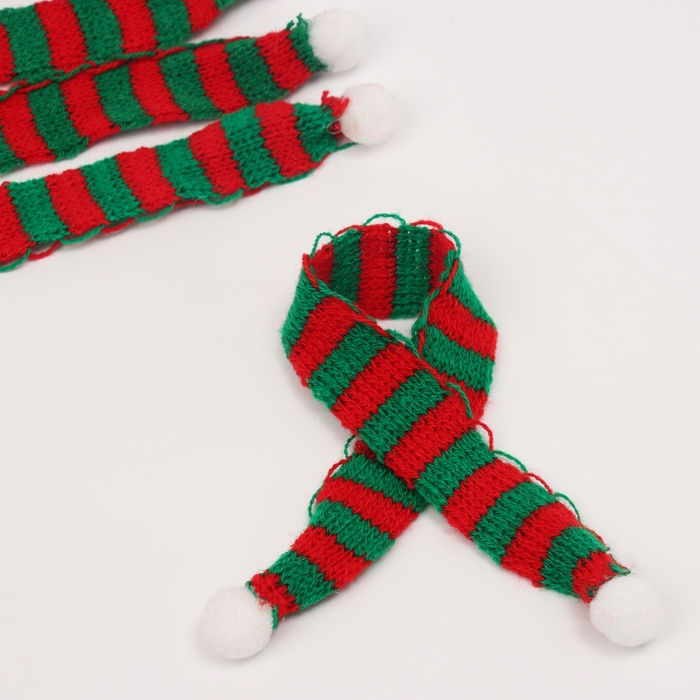 Шарфик для игрушек вязаный &laquo;Зимнее утро&raquo;, набор 5 шт., размер &mdash; 27 &times; 2 см