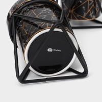 Набор для ванной комнаты SAVANNA &laquo;Геометрика&raquo;, 3 предмета (мыльница, дозатор для мыла 290 мл, стакан), цвет чёрный