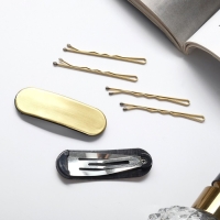 Невидимка для волос "Герти" (набор 10 шт) тигровый, 5 см, золото Невидимка для волос "Герти" (набор 10 шт) тигровый, 5 см, золото