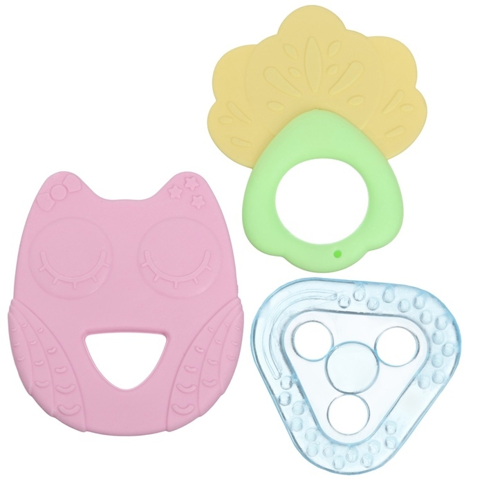 Набор прорезывателей силиконовых &laquo;Грызунки&raquo;, с погремушкой, 3 шт., Крошка Я