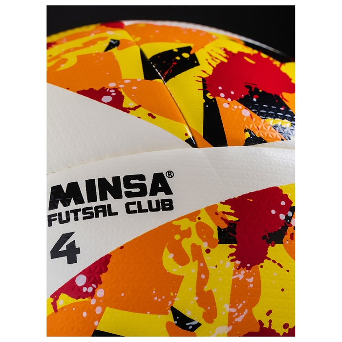 Футбольный мяч MINSA Futsal Club, гибридная сшивка, 12 панелей, р. 4, PU