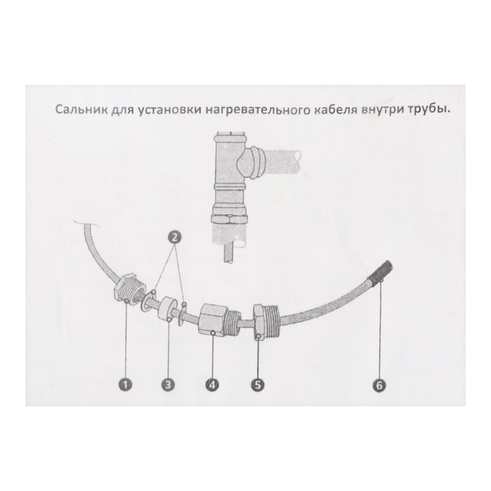 Сальник для ввода греющего кабеля в трубу, 1/2 Сальник для ввода греющего кабеля в трубу, 1/2"